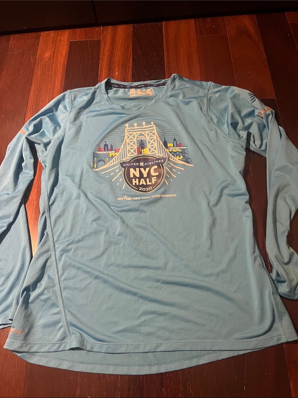 New Balance Light Blue NYC Half 2020 Long Sleeve Performance Tee